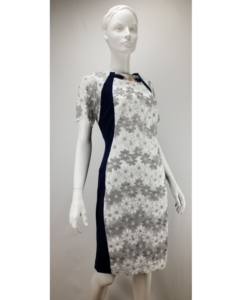 Navy / white lace short sleeved dress Navy / white lace short sleeved dress