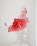 ORO by RACHEL HORNER Fascinator in Peach & White