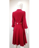 Red long sleeves Jersey wrap dress