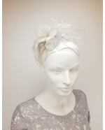 Soft grey 3/4 sleeve corded lace dress