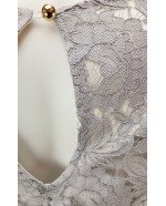 Soft grey 3/4 sleeve corded lace dress