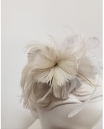 ORO by RACHEL HORNER Soft silver grey fascinator
