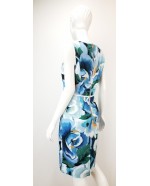 Blue floral sleeveless shift dress