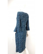 Long sleeved Teal luxury jersey fine knit dress