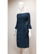 Long sleeved Teal luxury jersey fine knit dress