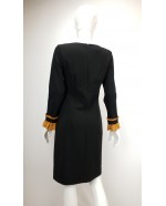 Long sleeved luxury jersey panel dress in Black & Mustard Long sleeved luxury jersey panel dress in Black & Mustard
