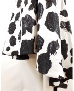 Ivory & Black Wrap around Dress