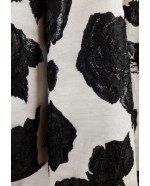 Ivory & Black Wrap around Dress