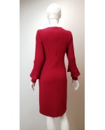 Long sleeved Deep Red stretch dress