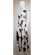 Asymmetrical hemline Mauve & Pewter floral dress Asymmetrical hemline Mauve & Pewter floral dress