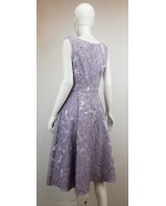 Lilac brocade box pleat dress