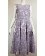 Lilac brocade box pleat dress