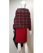 ORO by RACHEL HORNER Red & Grey Wool Wrap