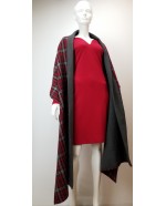 ORO by RACHEL HORNER Red & Grey Wool Wrap